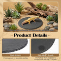 Reptile Basking Platform 6" Round Slate Rock Plate, Natural Tortoise Feeding Bowl Resting Stone for Bearded Dragon Turtl