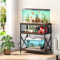 Snughome 29 Gallon Aquarium Stand with Charging Station, Heavy Duty Fish Tank Stand with Storage Cabinet, Metal Aquarium