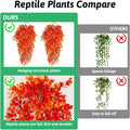 Hamiledyi Fake Reptile Plants 2 Pack Hanging Fake Plants, Plants for Reptiles with Suction Cup, Fake Amphibian Plants fo