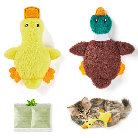 Potaroma Cat Toys Catnip Crinkly Sound 2 Pcs, Mess-Free Stuffless Kitten Toy, Durable Feline Bite Interactive Kicker Toys for Cat Indoor Exercise 6.5 Inches