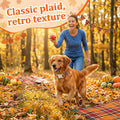Fall Dog Collar, Autumn Dog Collars with Plaid Pattern, Adjustable Cotton Puppy Collar for Small Medium Large Dogs, Cute