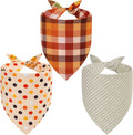 Fall Dog Bandanas Large 3PCS, 6 Pattern Scarf for Boy and Girl