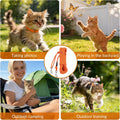 30FT Reflective Cat Leash,Escape Proof Long Training Lead for Cats Kittens & Small Pets,Durable Outdoor Walking Leash with Waste Bag Dispenser(Orange)