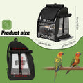 Sanmoncare Bird Carrier Backpack with Stainless Steel Mesh, Parrot Travel Cage with Stand, Easy to Clean, Portable Conur