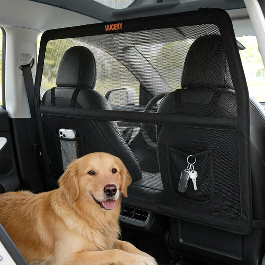 50''x42'' Dog Car Barrier for Back Seat & Cargo Area - Wider Coverage Pet Divider, Universal Fit for Cars, SUV & Trucks,