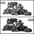 2.2-8.1 Inches Natural Seiryu Stone, 5 PCS Mixed Sizes Aquarium Rocks for Aquascaping, Iwagumi Layouts, Terrariums & Aqu