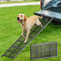 Dog Ramp for Car, 74"x 20" Large Folding Pet Stair Ramp with Non-Slip Mesh, Extra Wide Dog Steps for Medium & Large Dogs