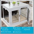 BIRDROCK HOME Decorative Dog Kennel with Pet Bed - Small Indoor Pet Crate, Double Door Design, Engineered Wood & Metal W