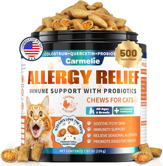 Cat Allergy Relief Treats Itchy Skin & Paw Licking Immune Support, 500ct