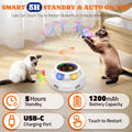 Pawtners Interactive Cat Toy, 4 in 1 Automatic Interactive Kitten Toys for Indoor Cats Rechargeable with Fluttering Butterfly, Track Balls and Ambush Feather