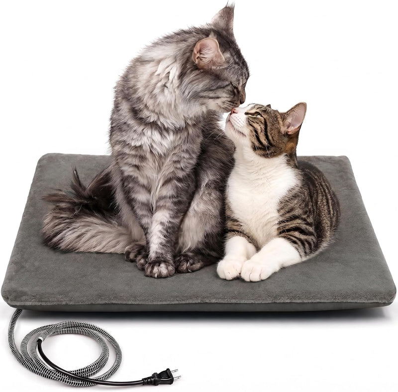 Kiroto Outdoor Pet Heating Pad for Cat Dog, Heated Mat with Waterproof Cover and Automatic Temperature Control, Suitable