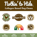 Fieldcrest Farms Nothin to Hide Flip Chips Dog Chews - Natural Rawhide Alternative Treats for Dogs, Collagen Based Snack for Moderate Chewers Up to 35lbs, Chicken Flavor