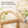 Natural Wood Bird Swing Toy with Hemp Rope Perch for Small Parrots
