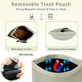 Puppy Dog Treat Pouches for Pet Training Treat Bag, Dog Walking Fanny Pack with Carabiner, Built-in Poop Bag Dispenser &