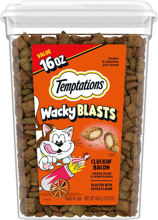 Temptations Wacky Blasts Cat Treats, Cluckin’ Bacon Flavor, 16 oz. Pouch