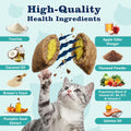 4-in-1 Oral Flea & Tick Treatment for Cats 500 Crunchy Creamy Chews Prevention Flea Immune Gut Skin & Coat Support Guard