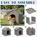 Dog House Outdoor, Plastic Small Dog House-Weatherproof Design with Air Vents & Elevated Floor for Small to Medium Dogs,
