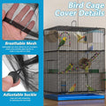 Josojoou Large Bird Cage Seed Catcher 31 x 118 inches Adjustable Soft Airy Skirt Guard Birdcage Nylon Mesh Net, Birdcage Cover Skirt Seed Guard for Parrot Parakeet Macaw Round Square Cages
