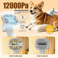 Dog Grooming Kit with Vacuum, 12000Pa Pet Electric Clipper & Cleaning Brush