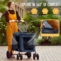 CANINE CANYON Scout Pet Stroller, Heavy Duty Dog Stroller for Large/Medium Dogs, Foldable Pet Stroller for 2 Small Dogs 