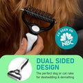 Maxpower Planet Pet Grooming Brush - Double-Sided Undercoat Rake for Dogs and Cats, Extra Wide, Reduces Shedding by 95%