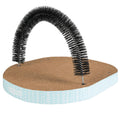 Catstages Scratch & Groom Cat Scratcher with Removable Curved Brush for Self-Grooming Station, Orange