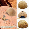 PINVNBY 2 PCS Natural Coconut Reptile Hideouts Lizard Coco Hut Hermit Crab Hut Aquarium Fish Hide Cave Spider Snail Clim