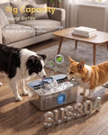 16L Stainless Steel Dog Water Fountain with Dual 5-Layer Filtration System