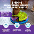 Outward Hound by Nina Ottosson Lickin’ Layers 3-in-1 Interactive Dog Feeder Puzzle, Lick Mat & Slow Feeder Bowl - Mental Stimulation Toy for Medium & Large Dogs, 2 Cup Capacity, 10.4 in x 2.8 in