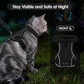 Dotoner Escape Proof Cat Harness and Leash Set Adjustable Soft Mesh Vest for Walking Safe Travel Vet Visit with Reflective Strips for Cats and Kittens(Black-M)