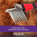 RYAN'S PET SUPPLIES Paw Brothers 9-Blade Dematting Tool for Dog Grooming, Professional Grade, Stainless Steel Blades, Co