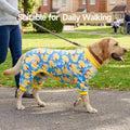 XPUDAC 2 Pack Dog Pajamas for Large Breeds, Soft Warm Dog Pjs Onesie 4-Way Stretch Pet Outfit Lightweight Pet Clothes Bo