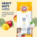 Arm & Hammer Heavy Duty Multipurpose Dog Wipes, Mango, 100 Count