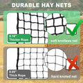 TONGMO 5x5 ft Round Bale Hay Net for Horses & Livestock - Slow Feeder Hay Nets with 2 inches Hole