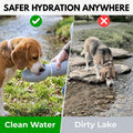 BICYSTAR Collapsible Water Bottle for Dogs, Foldable Leak-Resistant w/Drain-Back, Pet Travel Bowl, 18.6oz for Walks, Hik
