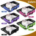 Foldable Travel Cat Litter Box with Zippered Cover, Leak-Proof Portable Collapsible Cat Toilet, Lightweight Nylon Enclos
