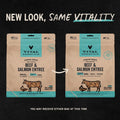 Vital Essentials Freeze Dried Dog Food, Raw Beef & Salmon Soft Nibs | Complete Meal or Topper | 99% Beef, Salmon, Organs & Bone | High Protein, Grain Free Dry Dog Food | 14 oz Bag
