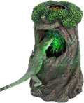 REPTI ZOO Reptile Waterfall Drinking Fountain with Food Dish, 1000ML Large Reptile Terrarium Water Dispenser for Bearded