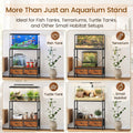 Snughome 29 Gallon Fish Tank Stand, Heavy Duty Aquarium Stand with Storage Drawers, 3-Tier Metal Frame Fish Tank Rack fo