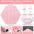 VitalCozy Guinea Pig Playpen with Mat Small Animal, Pink, Star