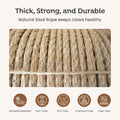 Sisalana Premium Brazilian Sisal Rope, Natural Fiber 100% Sisal, Ultra Durable, Chemical-Free, Ideal for DIY, Cats, Scratching Post Replacement, Home Decor, Garden, Crafting (1/4” 50 ft / 6mm 15m)