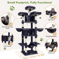 Globlazer Big Cat Tower for Indoor Cats, 80inch Cat Tower for Multiple Adult Cats XXL Cat Tree with Scratching Post, Hammock, 3 Perches, 2 Condos, 2 Hanging Basket, F80, Dark Grey