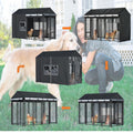 LYBOSH Outdoor Dog Kennel Cover Full Coverage for 8'Dx4'Wx6'H Cages,600d Heavy Duty Waterproof Large Kennel Covers,(Cover Only) Black