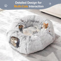 Cat Tunnel Bed for Indoor Cats, L Christmas Tree Skirts Washable Warm Soft Indoor Cat Donut Tunnel, Multifunctional Cat 