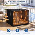Insulated Dog Crate Cover with Frost-Proof Plush Lining for 36Inch Dog Cage