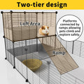 Oneluck Guinea Pig Cage,Indoor Habitat Cage with Waterproof Plastic Bottom,Playpen for Small Pet Bunny, Turtle, Hamste, 