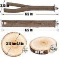 Treewoll 6 PCS Bird Perch Set, Natural Birch Wood Straight & Forked Perches with Platforms for Parakeets, Cockatiels, Conures, Lovebirds - Cage Accessories for Climbing & Exercise