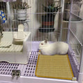 DYAUS Rabbit Scratching Pad, Sisal Bunny Scratch Pad, Natural Rabbit Foraging Mats for Cages, Indoor Bunny Toys Accessor