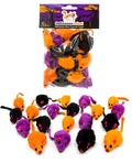 20 Halloween Colorful Furry Mice Cat Toys with Catnip and Rattle Sound Made of Real Rabbit Fur, Interactive Catch Play T