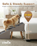 Split Ottoman Dog Ramp for Bed and Couch, 21.06" H Non Slip Dog Stairs for Small Medium Large Dogs Cats Puppies Joint Support, 2 in 1 Foldable Wooden Pet Steps for Senior/Injured Dogs, Space Saving